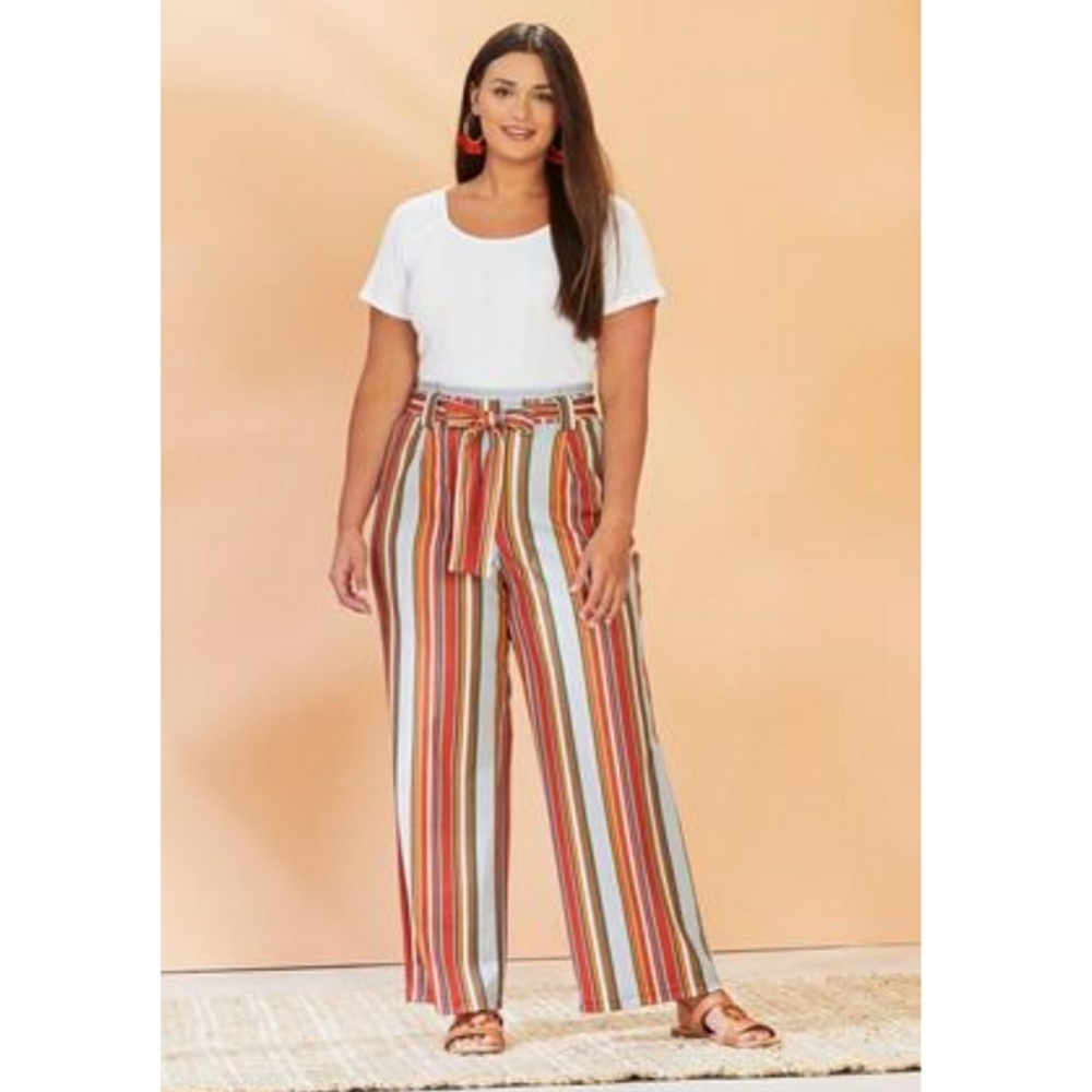 Striped linen Palazzo pants